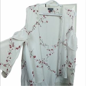 Market and spruce floral open front open shoulder